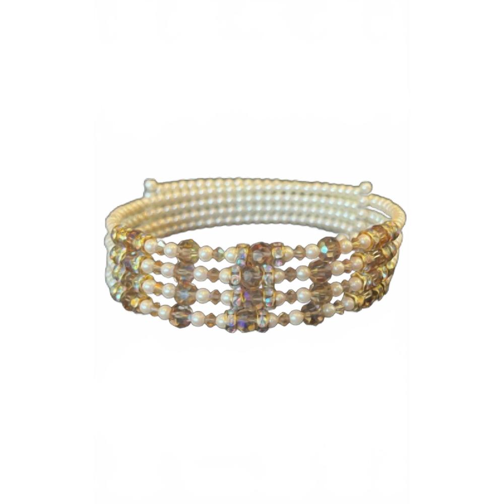 NEW CRYSTALARE 4 strand pear and crystal choker